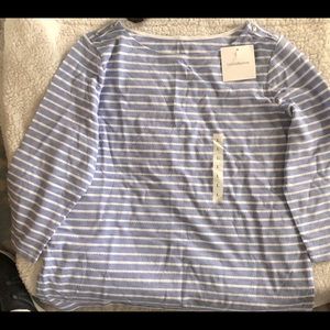 Blue/ White Stripe Long Sleeve T-shirt